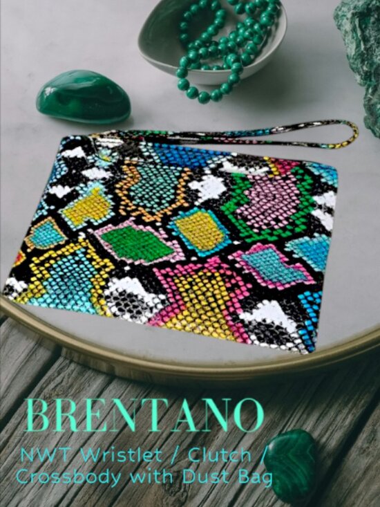 Brentano Handbags - Brentano Snake Print Bag
